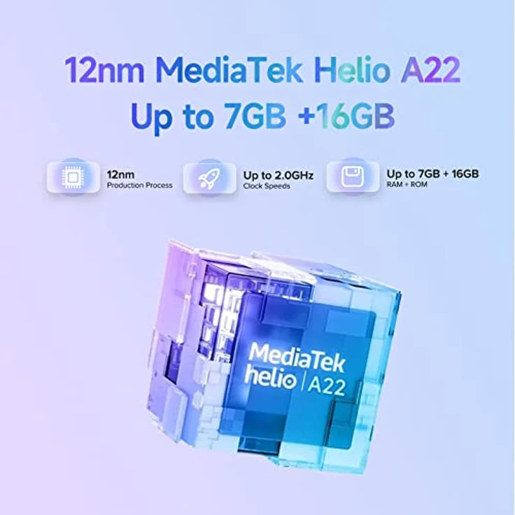 Ulefone Note 14 Handy Ohne Vertrag (2023), 7GB/128GB erweiterbar Android 12 Smartphone Günstig 6,52 Zoll HD+ 4500mAh 16GB ROM 8MP+5MP Kamera 4G Dual SIM Handys 3 Karte Slots Face ID GPS - Violett – Bild 3