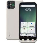 DORO Aurora A30, Smartphone mit 128 GB Speicher, Bone, Dual SIM, benutzerfreundlich mit Doro Secure Button und zwei Kameras