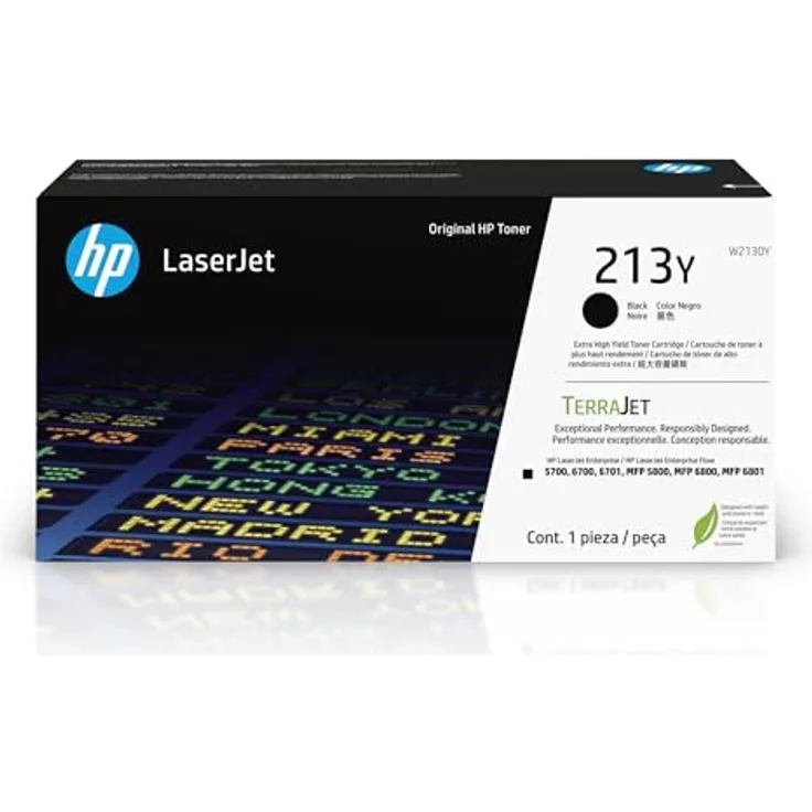 HP 213Y Schwarz Original Laserjet-Tonerkartusche, sehr hohe Reichweite für bis zu 18.000 Seiten, TerraJet Technologie