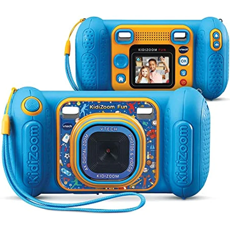 VTech Kidizoom Fun Blau, Digitalkamera für Kinder mit 2 MP, 1,8 Zoll Farbdisplay, Videos, 4-fach Digitalzoom, Kindersicherung – 3/10 Jahre – Version FR – Bild 3