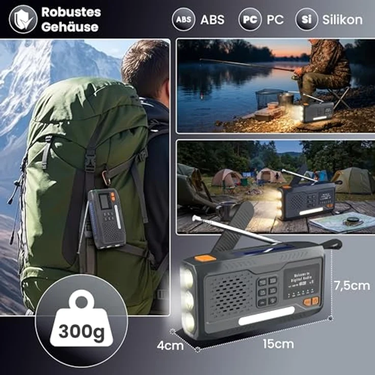 Extralink BT-4000 Notfallradio, Bluetooth Solar mit Kurbel, 4000 mAh Powerbank, FM/DAB, Taschenlampe und SOS-Alarm – Bild 8