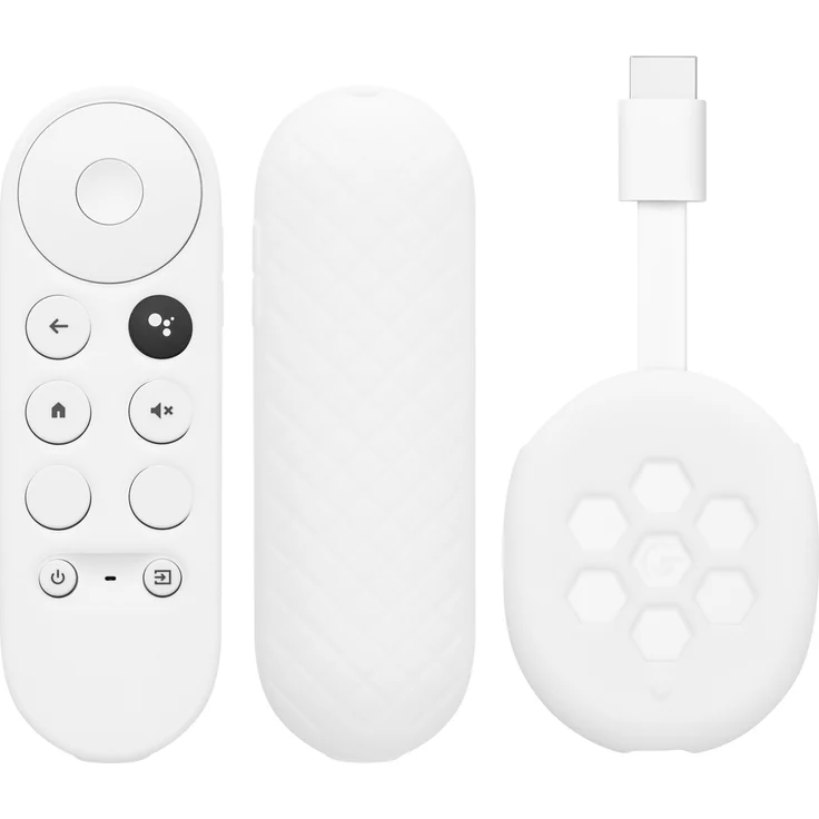 kwmobile 2x Hülle für Fernbedienung und Streaming Gerät kompatibel mit Google Chromecast 2020 4K - Silikon Case Set für TV, rutschfest und reißfest, passend in der Hand, schwarz