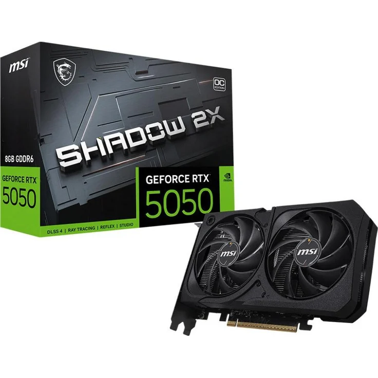 MSI RTX 5050 8GB SHADOW 2X OC, Grafikkarte mit 8 GB GDDR6-Speicher, NVIDIA G-SYNC, Hybrid-Kühlungstechnologie, 7680 x 4320 Pixel Maximalauflösung – Bild 1