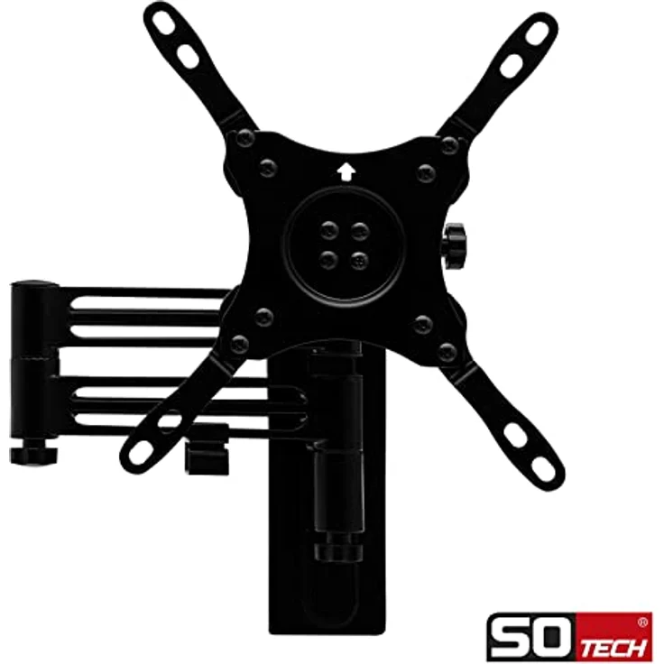 SOTECH TV Wandhalterung WH-03-43, 2-armig, drehbar, neigbar, für 13-43 Zoll Bildschirme, Tragkraft bis zu 15 kg, VESA-kompatibel, schwarz, mit Kabelmanagement – Bild 2