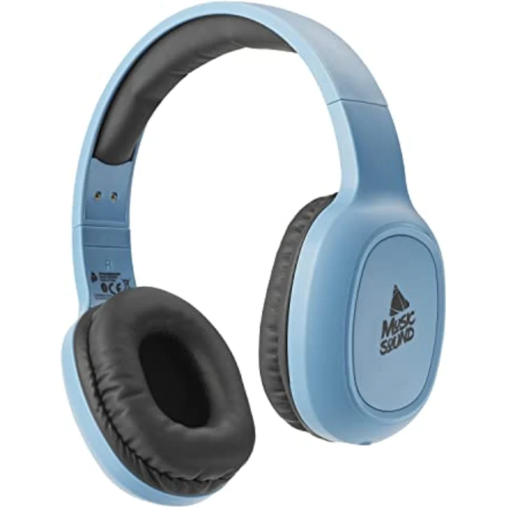 Music Sound | Bluetooth Kopfhörer Basic | Ohrmuschel-Bluetooth-Kopfhörer mit Ausziehbarem Kopfband – 8 Stunden Akkulaufzeit – 2 Stunden Ladezeit – LED-Anzeige und AUX-Eingang – Farbe Blau – Bild 1