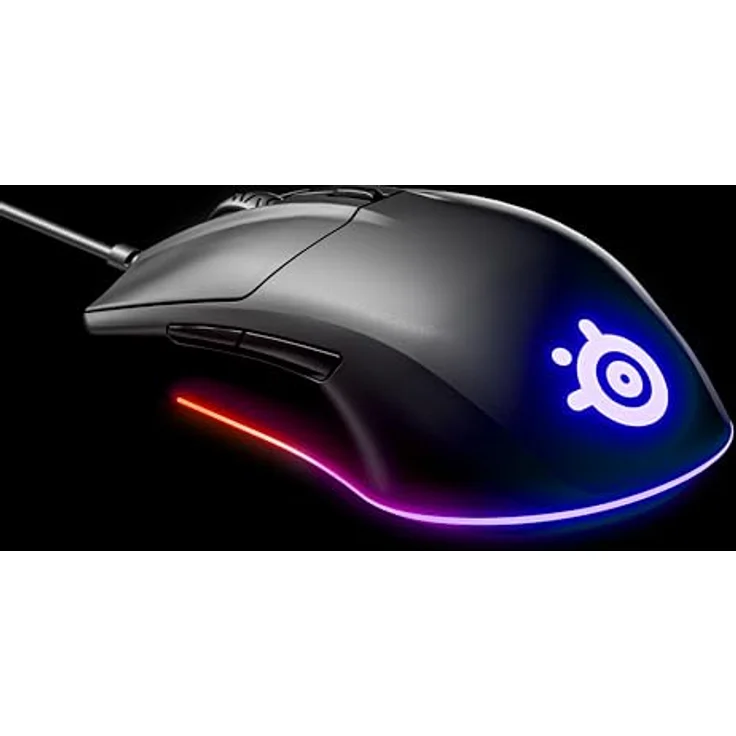 SteelSeries Rival 3 Gaming Mouse - 8,500 CPI TrueMove Core Optical Sensor - 6 Programmable Buttons - Split Trigger Buttons - Brilliant Prism RGB Lighting – Bild 5