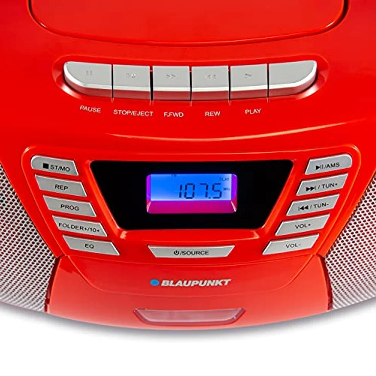 Blaupunkt B 120 RD tragbarer CD Player mit Bluetooth | Kassettenrekorder | Hörbuch Funktion | CD-Player mit USB | kleines CD-Radio | Aux In | PLL UKW Radio | Radio mit CD Spieler | Rot – Bild 4