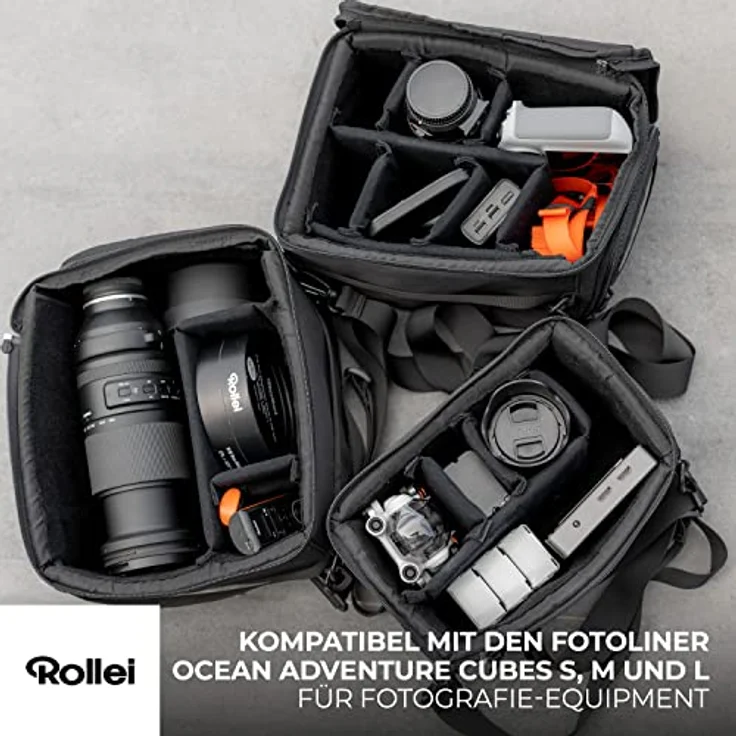 Rollei Fotoliner Ocean Adventure Rucksack, 32 l Fassungsvermögen, ideal für Reisen und Outdoor, Wasserdicht, Umweltfreundlich dank Material aus 53 recycelten Plastikflaschen – Bild 3