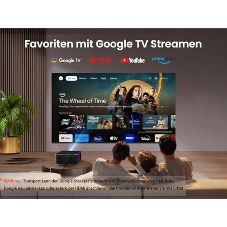 Yaber PROJECTOR Yaber K3 Smart Beamer mit 1600 ANSI & Google TV & Sound by JBL, WiFi 6, Bluetooth (Silbergrau) – Bild 3