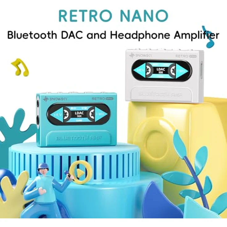 FiiO Snowsky Retro Nano, Kompakter Kopfhörerverstärker mit 32-Bit/384 kHz Unterstützung, Blau – Bild 3