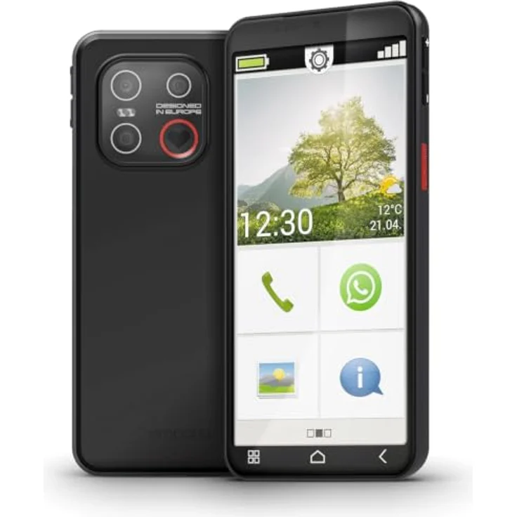 EMPORIA Smart.7lite, Android-Smartphone mit 128 GB Speicher, Schwarz ...