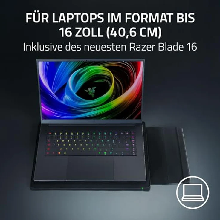 Razer Laptop Sleeve 16", Gepolsterte Hülle für 16 Zoll Laptops, Strapazierfähiges Polyester, Magnetverschluss, Schwarz – Bild 2