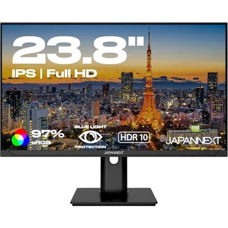 JAPANNEXT JN-IPS2382FHDR-HSP, 23,8" IPS Full HD Monitor mit HDR, USB-C (65W), Höhen- und Neigungsverstellung, integrierte Lautsprecher, G-Sync/FreeSync, 2 Jahre Garantie – Bild 1