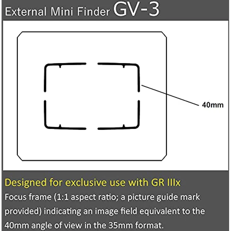 Ricoh Externer Mini-Sucher GV-3 Kompatible Modelle: Ricoh GR IIIx Optischer Sucher mit 40 mm Bildwinkel, der auf dem Blitzschuh befestigt Wird Sichtfeld ca. 85% 37828 – Bild 4