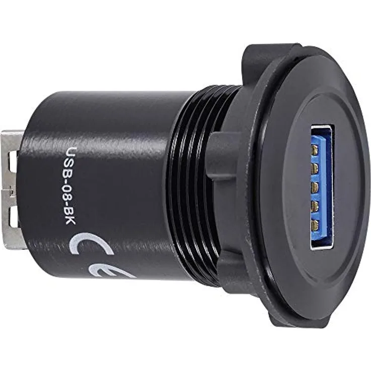 TRU Components USB 3.0 Verlängerungskabel, Buchse Typ A auf Buchse Typ A, schwarz, 1 Stück