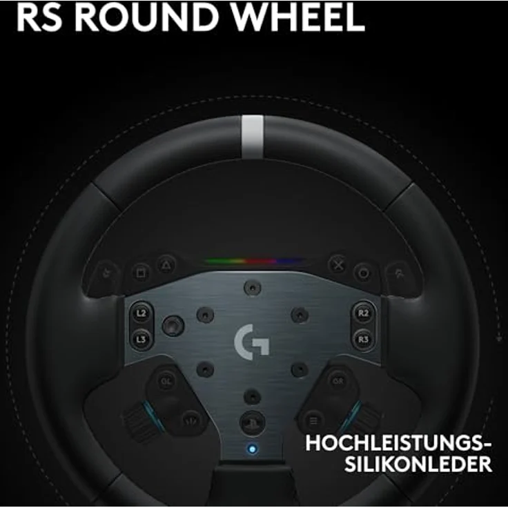 Logitech G RS50 System, 3-teiliges Sim-Racing-Lenkrad-Setup mit 8 Nm Direktantrieb, 13 Tasten Wheel Hub und 28 cm RS-Rundrad – Für PS5/PS4/PC - Schwarz – Bild 5
