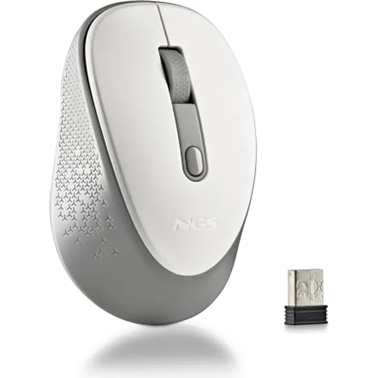 NGS Dewwhite Wireless Mouse, kabellose Maus in Weiß