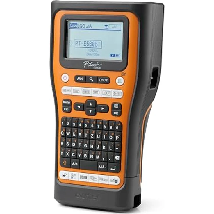 Brother PT-E560BTVP, Beschriftungsgerät für Elektriker mit integriertem Thermotransferdruck, beleuchtetem Display und 476 Symbolen, Mehrfarbig – Bild 4