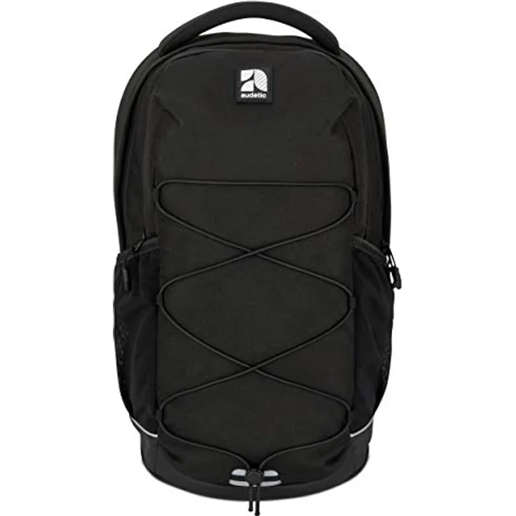 AUDETIC Schulrucksack Mädchen & Jungen Teenager Schwarz - AERO - Ergonomischer Rucksack mit vielen Fächern für Schule & Freizeit - Wasserabweisend – Bild 1