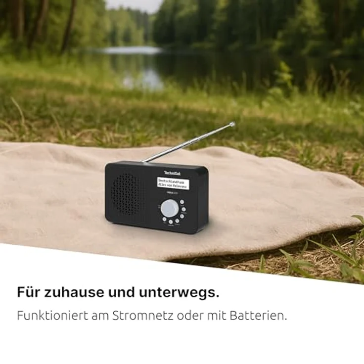 TechniSat Viola 200, tragbares DAB+/UKW-Radio mit LCD-Display, Teleskopantenne, Kopfhöreranschluss und Favoritenspeicher, schwarz – Bild 3