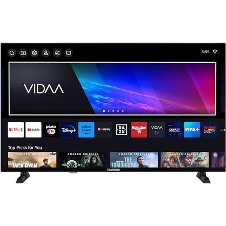 Telefunken QLED Fernseher VIDAA QF40VP750S, 40 Zoll Full HD Smart TV mit HDR, Triple-Tuner und WLAN, schwarz