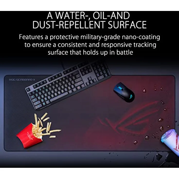 Asus ROG Sheath Gaming Mauspad (Tischunterlage, extra groß) schwarz-rot – Bild 3