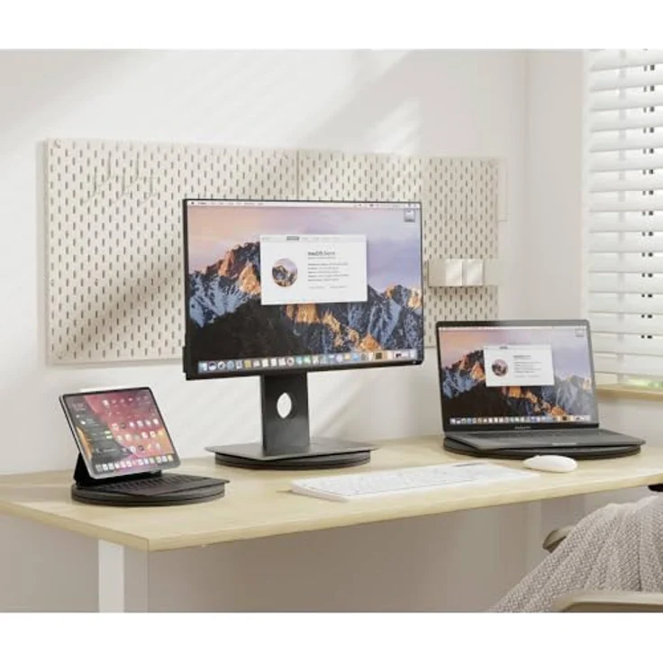 Speaka SP-MT-100 Monitor Drehteller, drehbar für Bildschirmgrößen 25,4 cm (10) - 61 cm (24), schwarz, Tragfähigkeit 60 kg – Bild 5