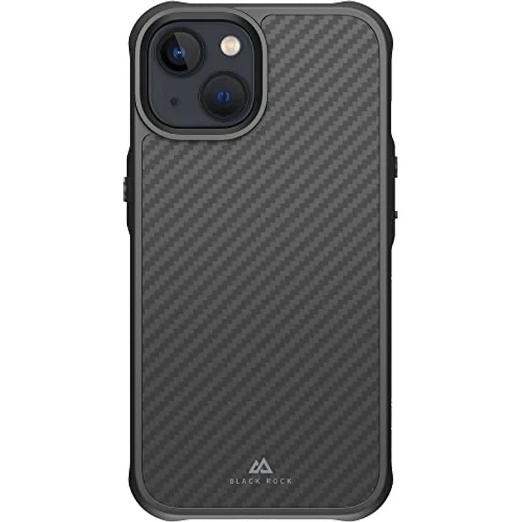 Black Rock - Hülle Carbonhülle Robust Case Real Carbon Passend für Apple iPhone 14 I Karbon Handyhülle, Fiber Cover (Carbon Schwarz)