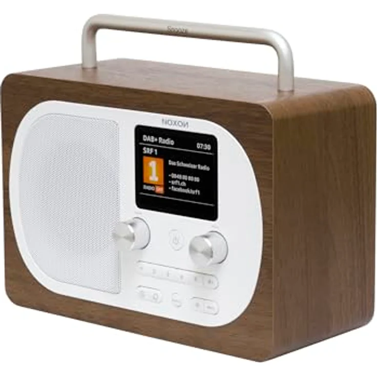 Noxon Eiger DAB+ und UKW-Radio, Bluetooth, Kopfhöreranschluss, Walnuss, Akkubetrieb bis 40 Stunden – Bild 3