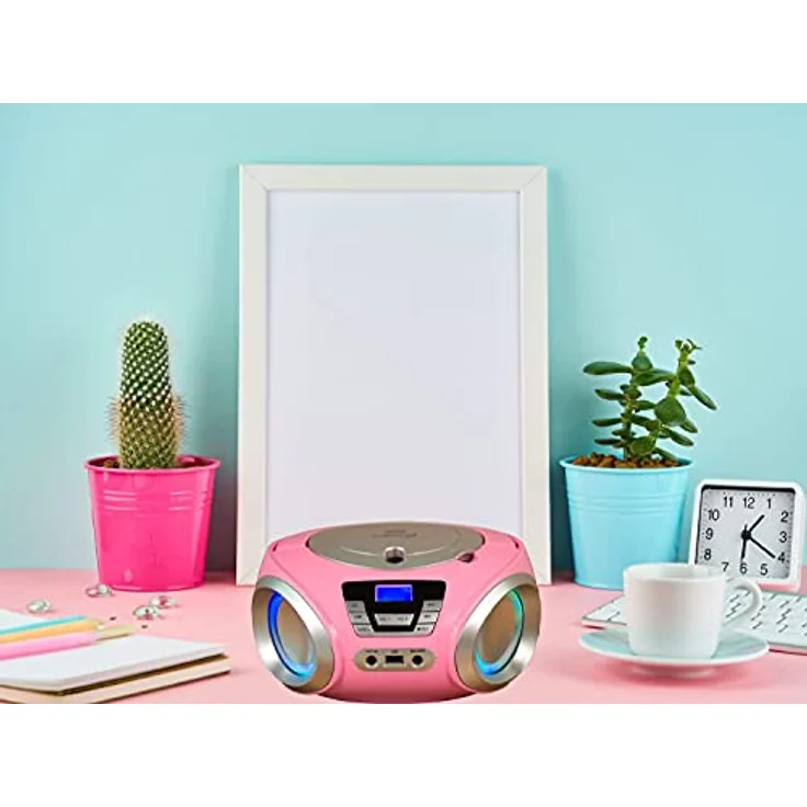 Cyberlux CD-Player mit LED-Beleuchtung in Pink – Bild 4