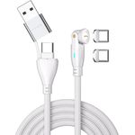 4smarts USB-C/A Magnetkabel 541236, 180 cm Nylon-ummantelt, weiß