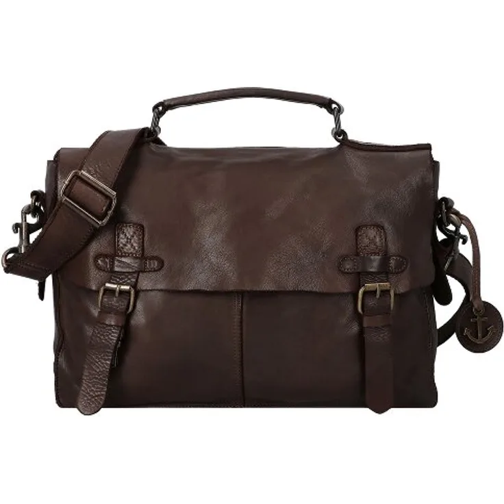 Harbour 2nd Ashton Messenger, Leder Laptop-Tasche mit 25 cm Fach, schokoladenbraun