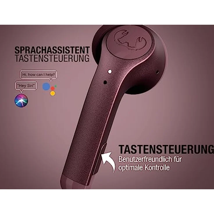 Fresh 'n Rebel Twins 3+ Tip, kabellose In-Ear-Bluetooth-Kopfhörer, kristallklare Musik und Telefonate, In-Ear-Erkennung, Mulitpoint-Bluetooth, 27 Stunden Spielzeit, spritzwasserfest (Deep Mauve) – Bild 3