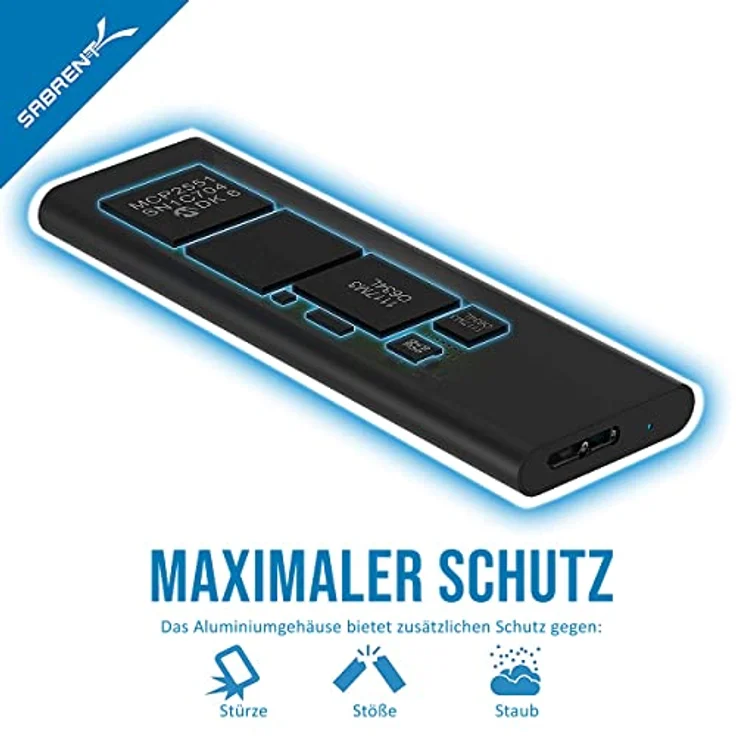 Sabrent m.2 SSD [NGFF] zu USB 3.0 Aluminium Gehäuse [Unterstützt UASP] (EC-M2MC) – Bild 4