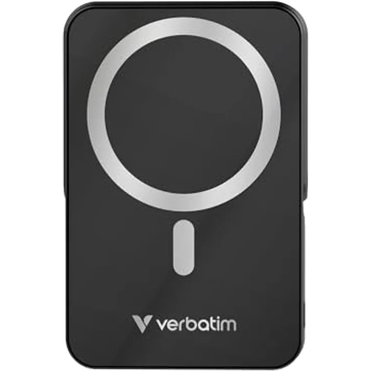 Verbatim Charge 'n' Go MagSafe Powerbank 10.000mAh Schwarz 15W magnetisch - PD 22W Schnellladefunktion LED-Anzeige & klappbarer Ständer für iPhone 16/15/14/13/12 Pro/Pro Max – inkl. USB-C Kabel – Bild 2