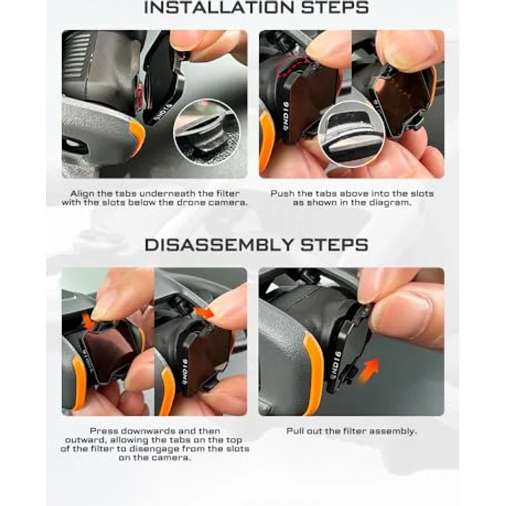 Freewell ND Filters 4Pack ND8, ND16, ND32, ND64 für DJI Avata 2, Drohnen-Zubehör mit hochwertigem optischem Glas, leicht und kratzfest – Bild 4