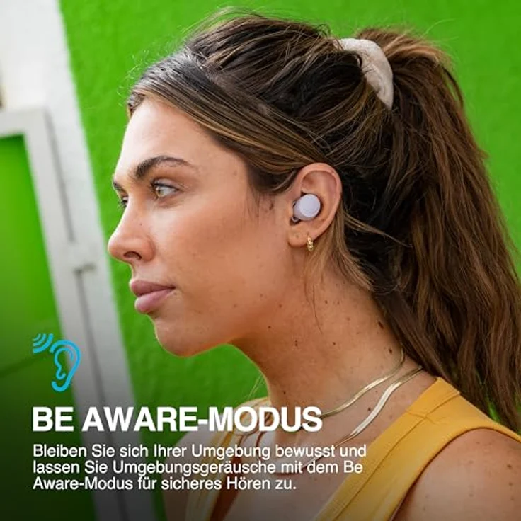 JLab Go Air Pop+ True Wireless Kopfhörer - Bluetooth 5.3, 35 Std. Akkulaufzeit, Lila – Bild 4