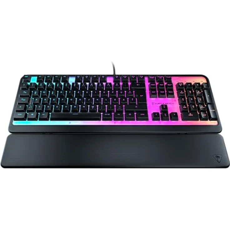 Turtle Beach Magma - Membrane RGB Gaming Keyboard mit Advanced Anti-Ghosting und Easy-Shift Technologie, RGB-Beleuchtung, abnehmbare Handballenauflage