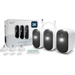 Arlo Essential 2 XL Überwachungskamera Aussen WLAN, 2K HD Video, Farbnachtsicht, Licht, Bewegungsmelder, Sirene, 2-Wege Audio + Arlo Secure Plan Testzeitraum, Weiß