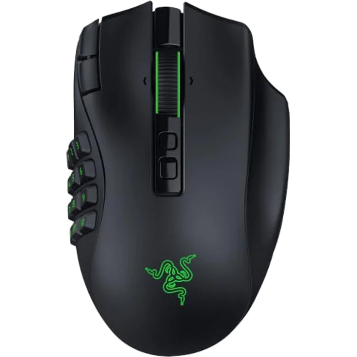 Razer Naga V3 Pro, Kabellose MMO-Gaming-Maus mit HyperScroll Tilt Wheel Gen-2, Focus Pro 50K Optical Sensor Gen-3 und austauschbaren Seitenteilen, Schwarz – Bild 1