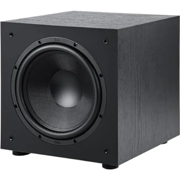 ELAC Debut 3.0 DS103 Subwoofer, 10'' Powered Subwoofer mit 100 W Verstärkerleistung und 29 Hz unterer Grenzfrequenz, edles schwarzes Design