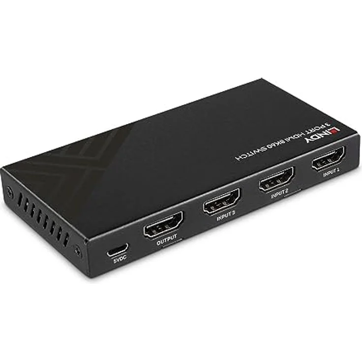LINDY 3 Port HDMI 8K60 Switch, Hochwertiger Video-Switch für 8K Auflösung, grau – Bild 2