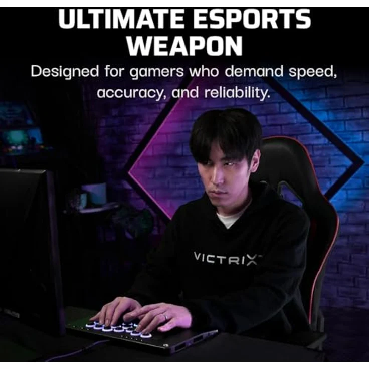 Turtle Beach Victrix Pro KO Leverless All Button Fight Stick, Gamecontroller für Xbox Series X|S, Xbox One, Windows 10/11 PC, eSports Tournament Ready Controller, Grau – Bild 2