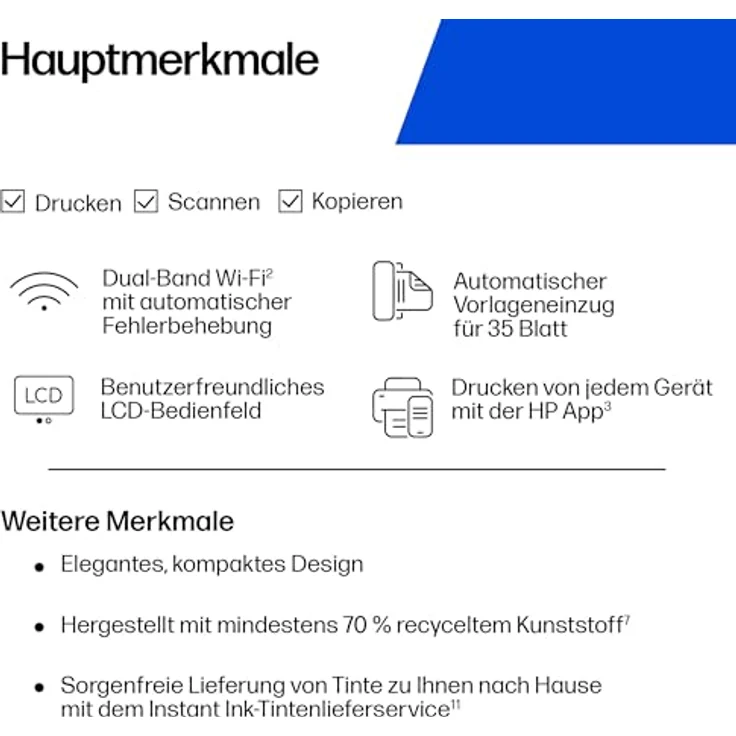 HP DeskJet 4320, Multifunktionsdrucker mit WLAN, Kopierer, Scanner und 3 Monate gratis Instant Ink – Bild 2