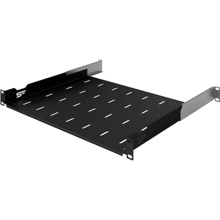 Stalflex 19 Zoll Server Netzwerkschrank 1U 350mm, Hochbelastbarer Stahl, Belüftetes Rackmontage Kragarmtablett, Universell Einstellbar, 19 Zoll Fachboden – Bild 1