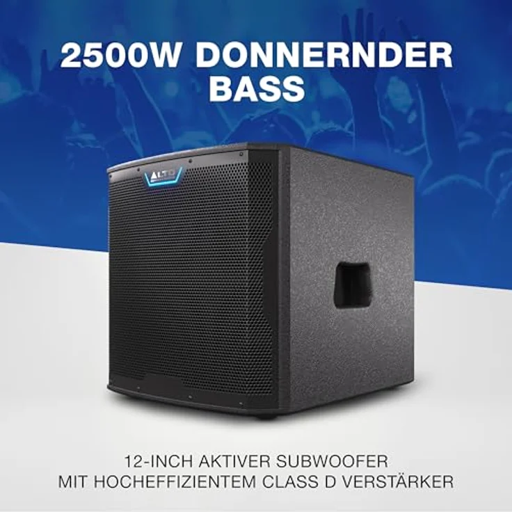 Alto Professional TS12S, Aktiver PA Lautsprecher mit 1600 W für kraftvollen Bass, schwarz – Bild 2