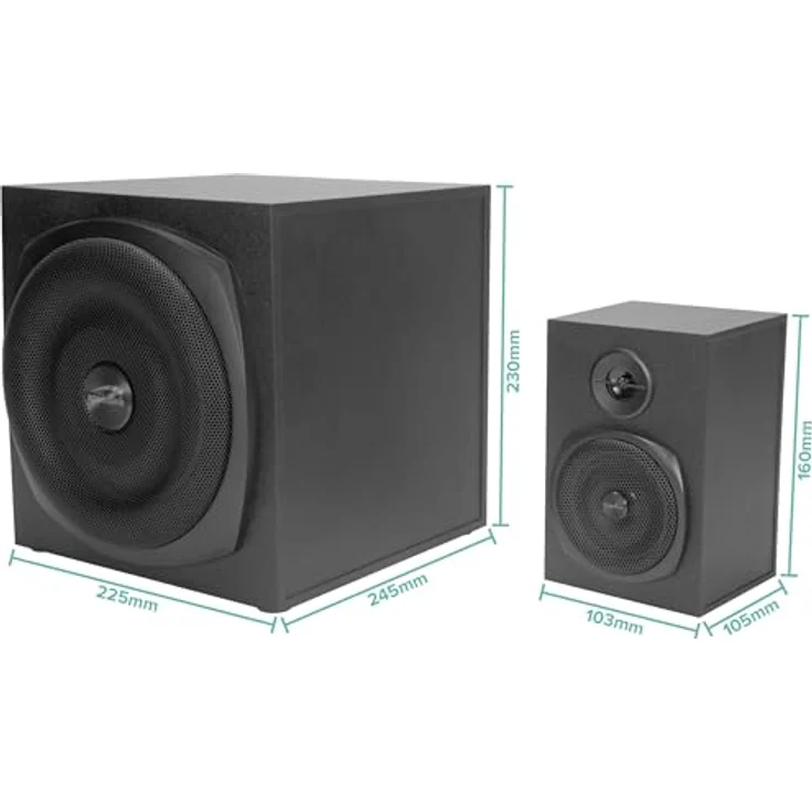 Speedlink GRAVITY LT 2.1 Subwoofer System, kraftvolles PC Lautsprechersystem mit Bluetooth und Fernbedienung, schwarz – Bild 11