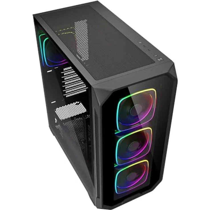 Sharkoon AK5G RGB Black, ATX PC-Gehäuse mit dualer Radiator-Unterstützung – Bild 3