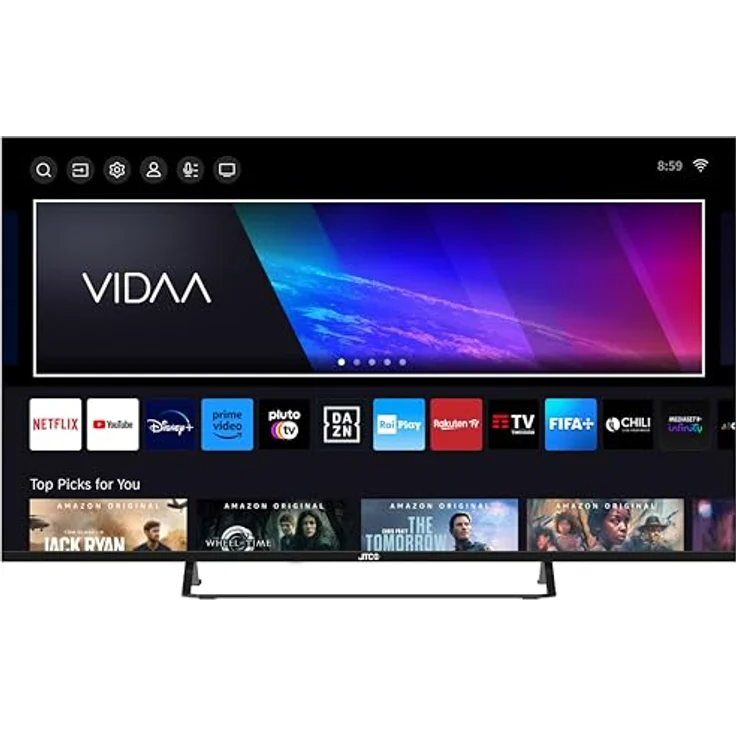 JTC-24 50" rahmenloser UHD Smart TV JTCS50U39501FL, VIDAA, Triple Tuner, Schwarz – Bild 2