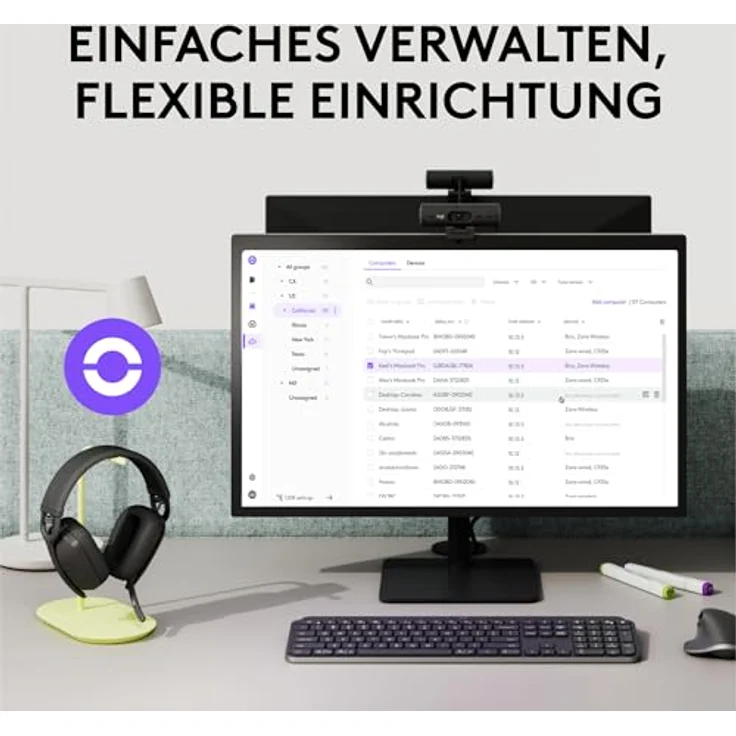 Logitech Zone Vibe Wireless, Bluetooth-Kopfhörer mit Geräuschunterdrückung, Microsoft Teams zertifiziert, Graphit – Bild 3